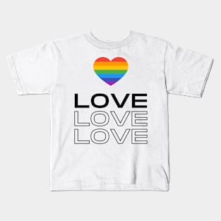 Rainbow pride love winds LGBTQ ally Kids T-Shirt